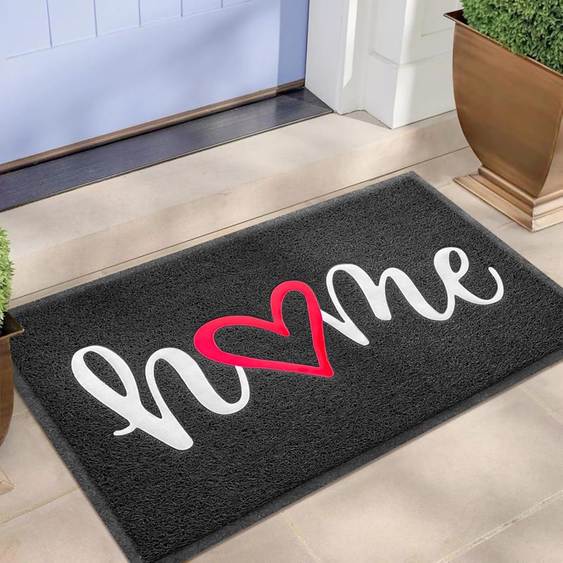 EARTHALL Door Mat Outside Inside Home Doormat, 30"x17.5", Durable Floor Mat Non Slip Mat Ultra Absorb Mud Easy Clean Front Doormat for Garage, Entryway, Patio, High Traffic Areas, Black - Image 1